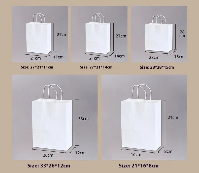 New Year Red Kraft Paper Bag Full Moon Design Festive Wedding Housewarming Birthday Gift Thick Woven Rope Offset Printing