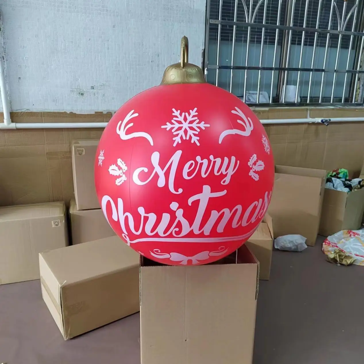 Colorful Inflatable Christmas Decoration Outdoor 60cm Pvc Ball Large