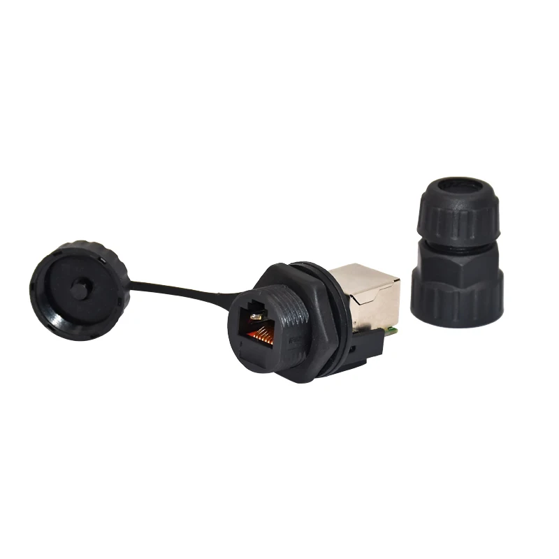 24awg CuZn Thread RJ45 Waterproof Connector Front Panel Mount 24awg