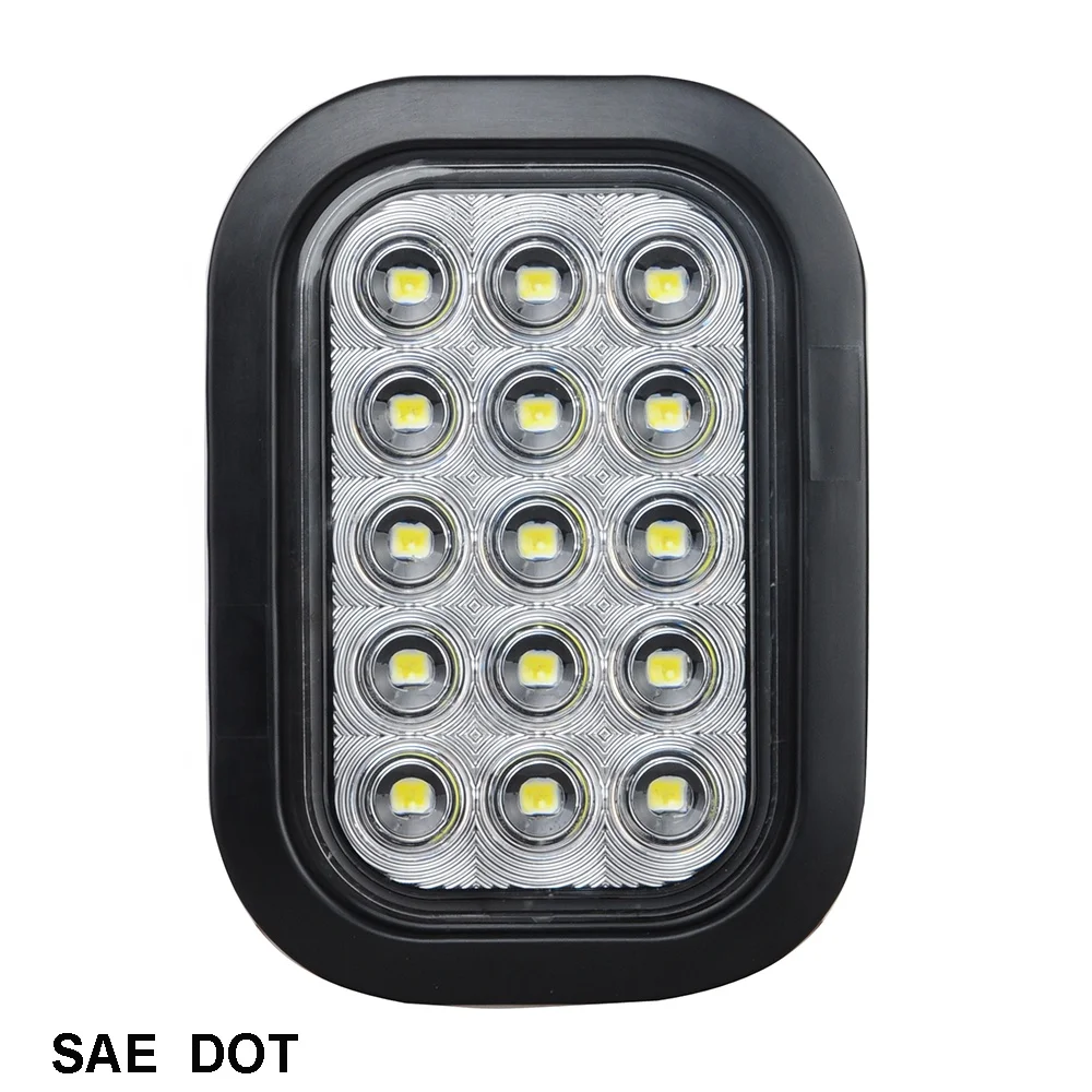 5.3" X 3.4" Rectangular LED Tail Light 12V/24V LED Rear Lamp for Truck Trailer Stop/Turn/Tail, SAE/DOT/FMVSS108