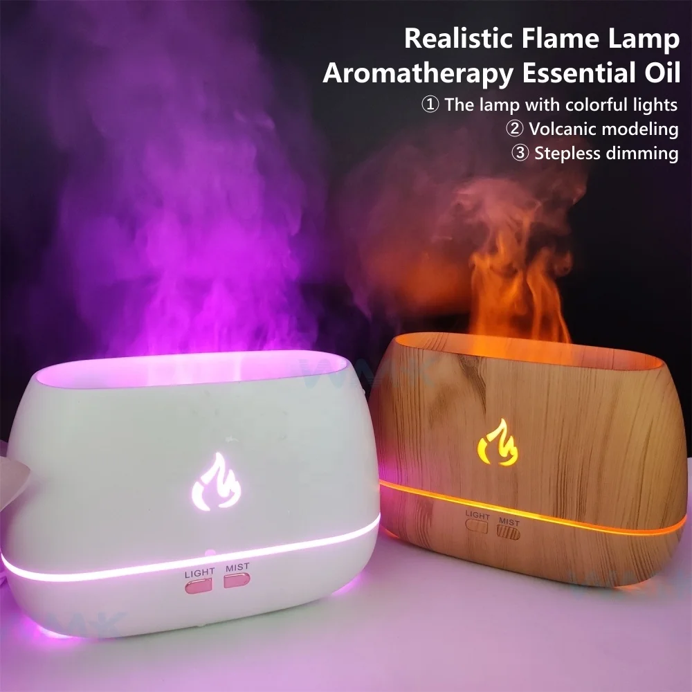 200ml New Colorful Rgb Led Aromatherapy Diffuser Humidifier Usb Table Cool Mist Portable Fire