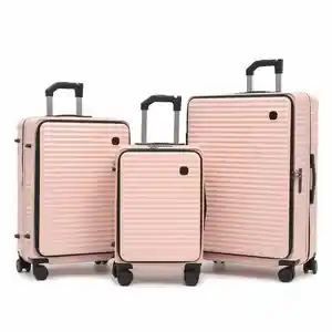 Wholesale Modern Style Business Travel Luggage Sets Large ABS PC Trolley Suitcase Bag with TSA Lock Wheels Packed in Carton