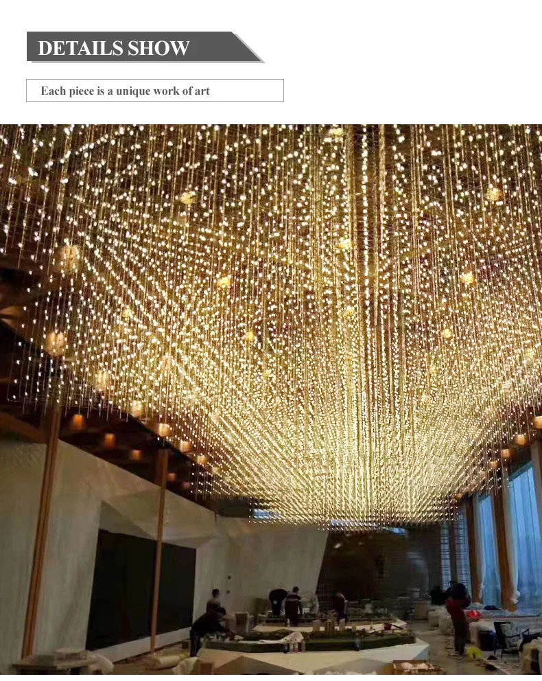 ECOJAS Starry Night Sky Crystal Chandelier - LED Meteor Shower Pendant ...