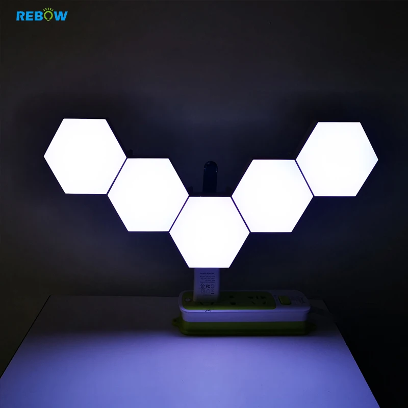 Bulk Blind Dropshipping DIY hexagon lights Wall lamp Quantum Modular Touch Sensitive Geometry Assembly RGB LED Night Light