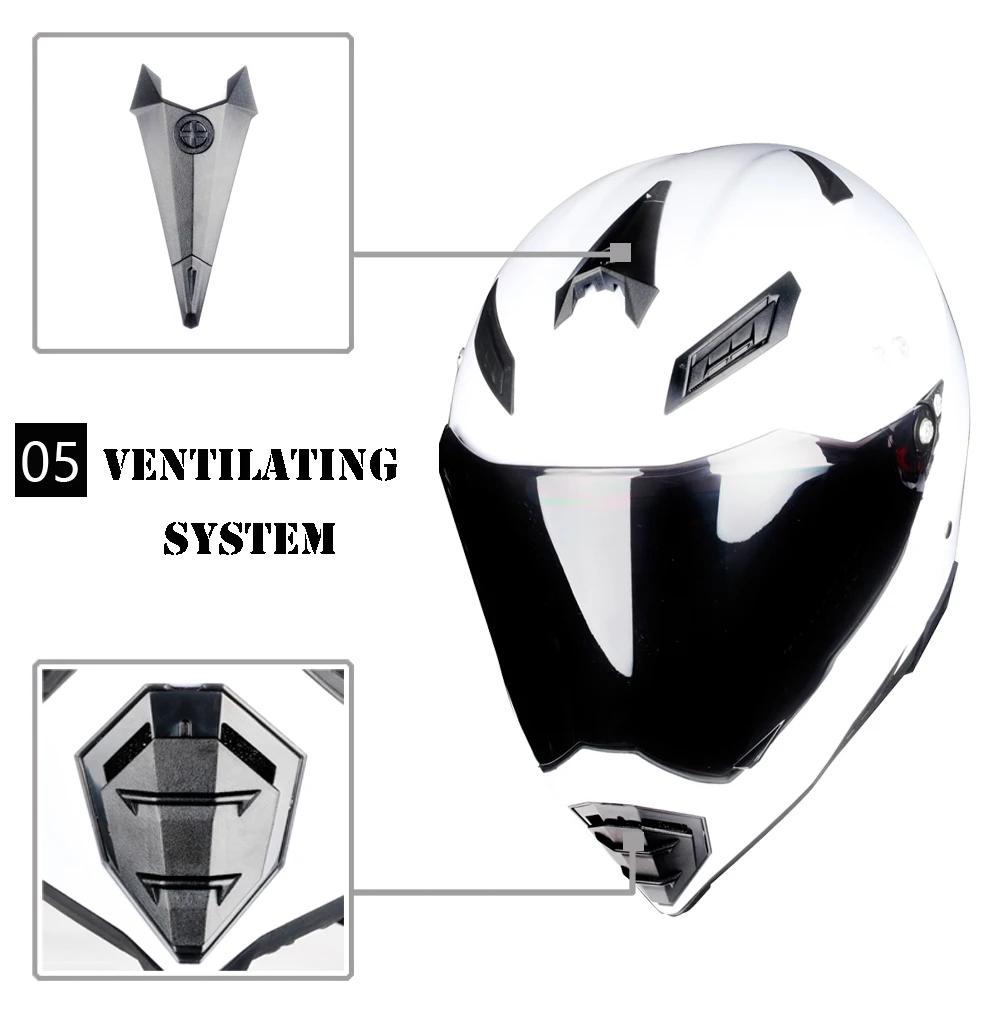 Full Face Motorcycle Helmet Racing DOT Approved Double Visors Motocross  Helmets