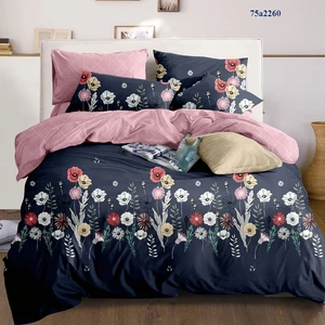 Home Textile 3 Pcs Bedding Set Including Pillowcase Quilt Cover Bedsheet Fitted Sheet Optional