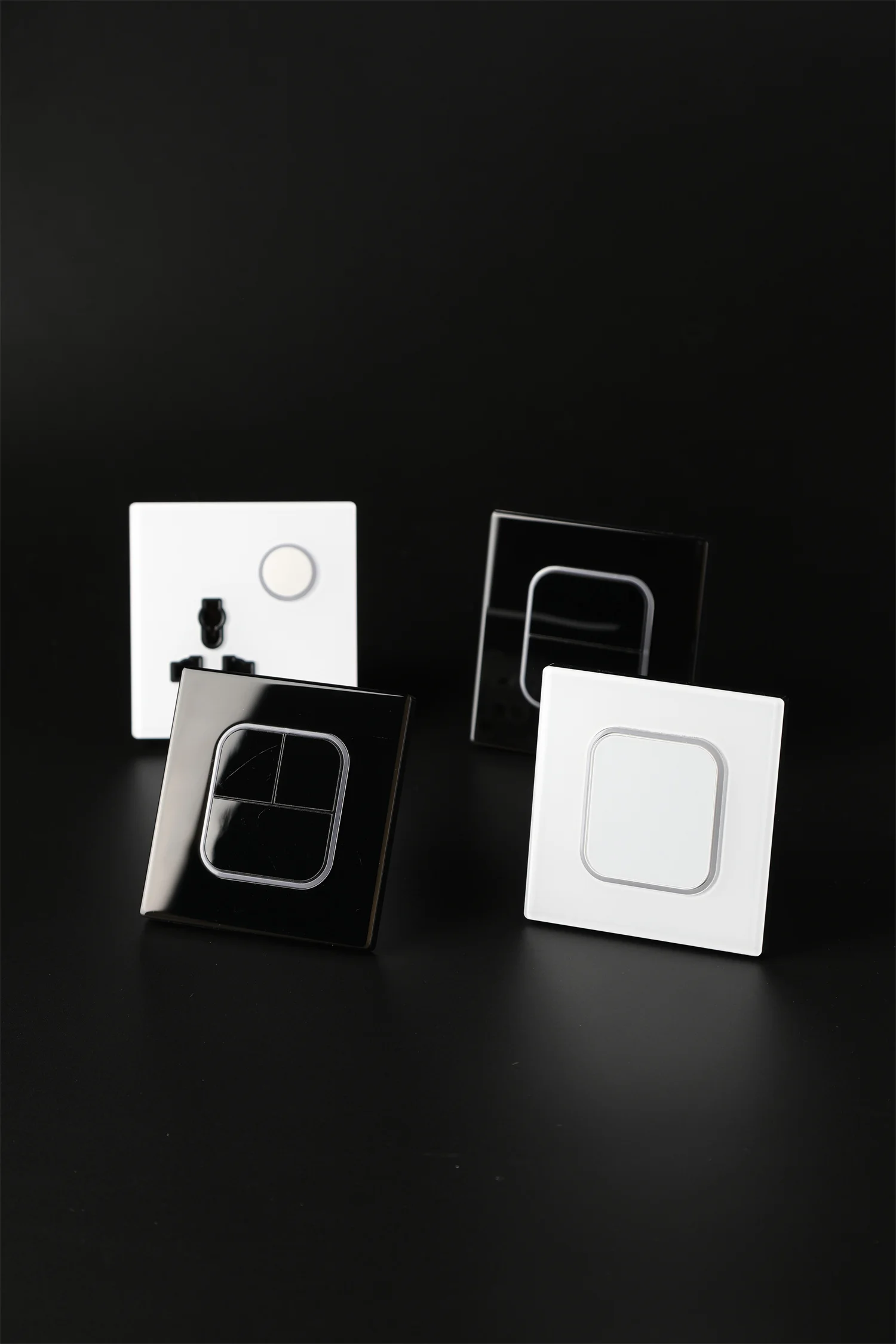 Modern Design LED Indicator Light Switch Tempered Glass Wall Plate Stylish 1Gang 1Way Wall Switch