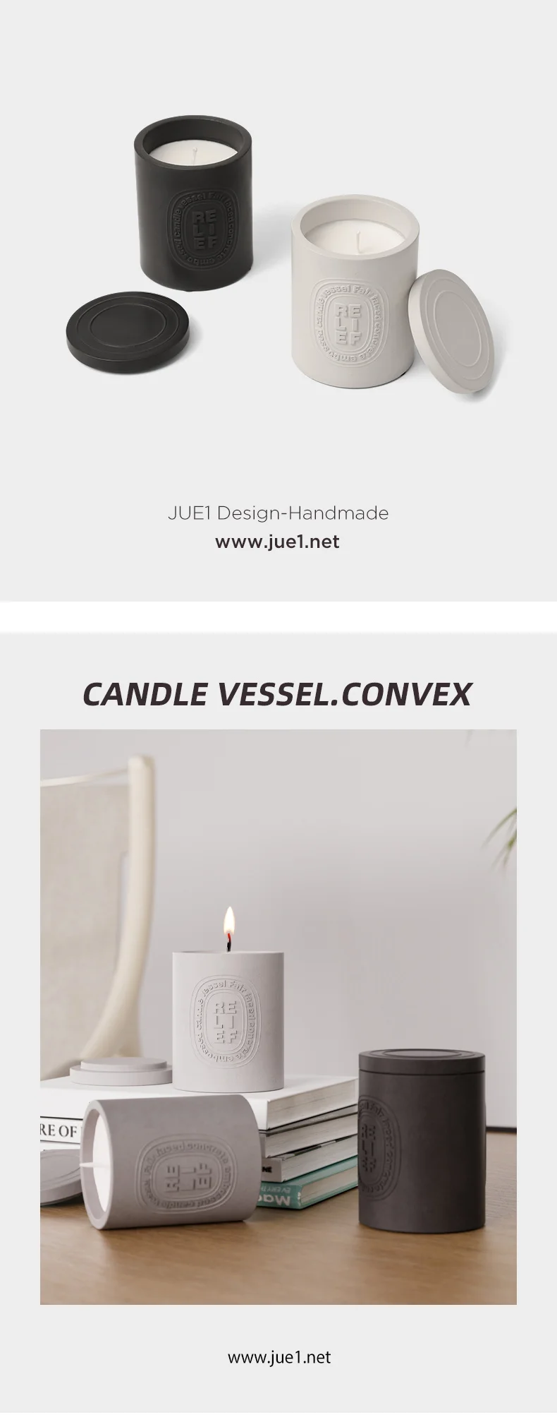 Wholesale 10oz Original Modern Design Empty Concrete Candle Jar Luxury