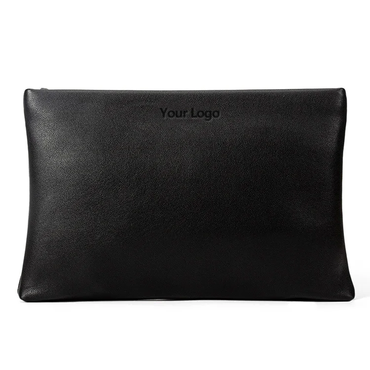 Оригинальная деловая сумка из натуральной кожи OEM, роскошные брендовые вместительные мужские клатчи на молнии