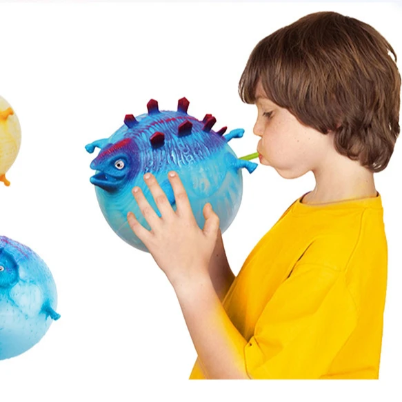 Креативная забавная TPR дует динозавр игрушка воздушный шар для детей животного мягкий резиновый надувной мяч игрушка для детей