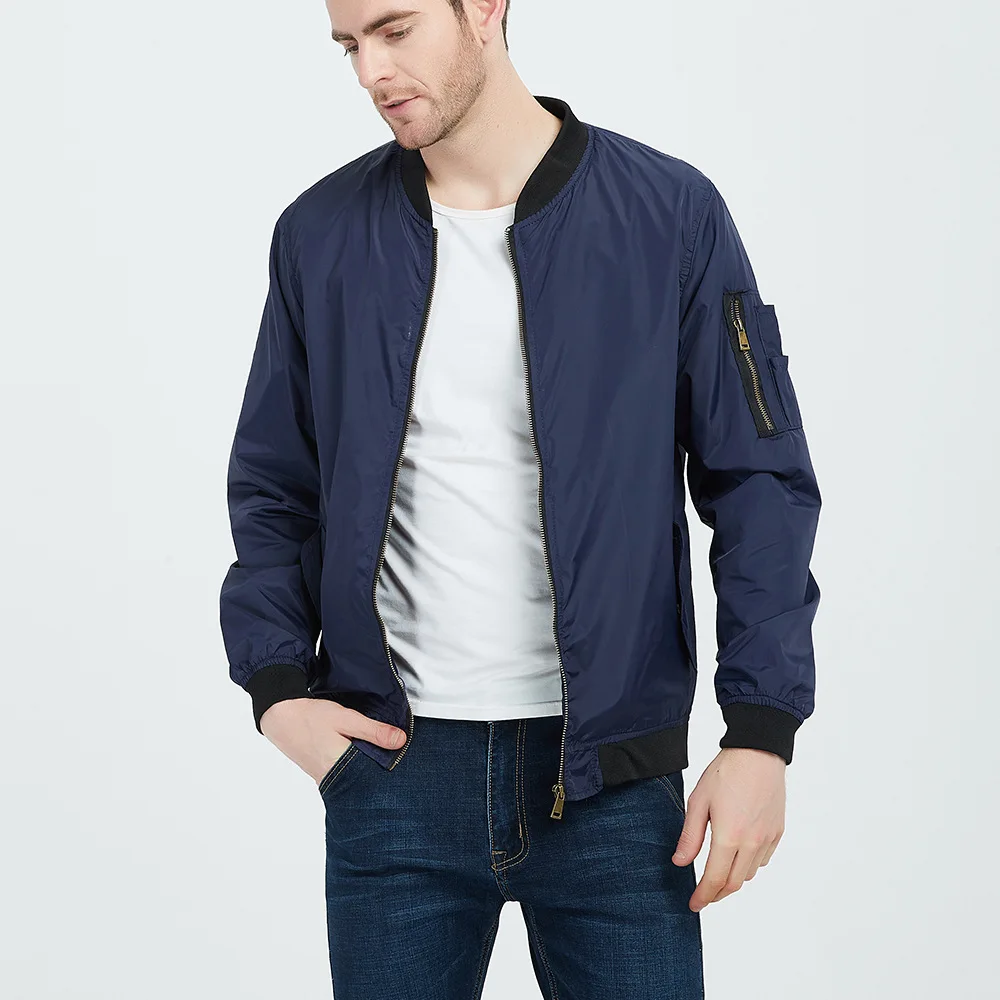 Wholesale High Quality autumn and winter casual thin section wholesale men's solid color bomber jacket_voghion.com