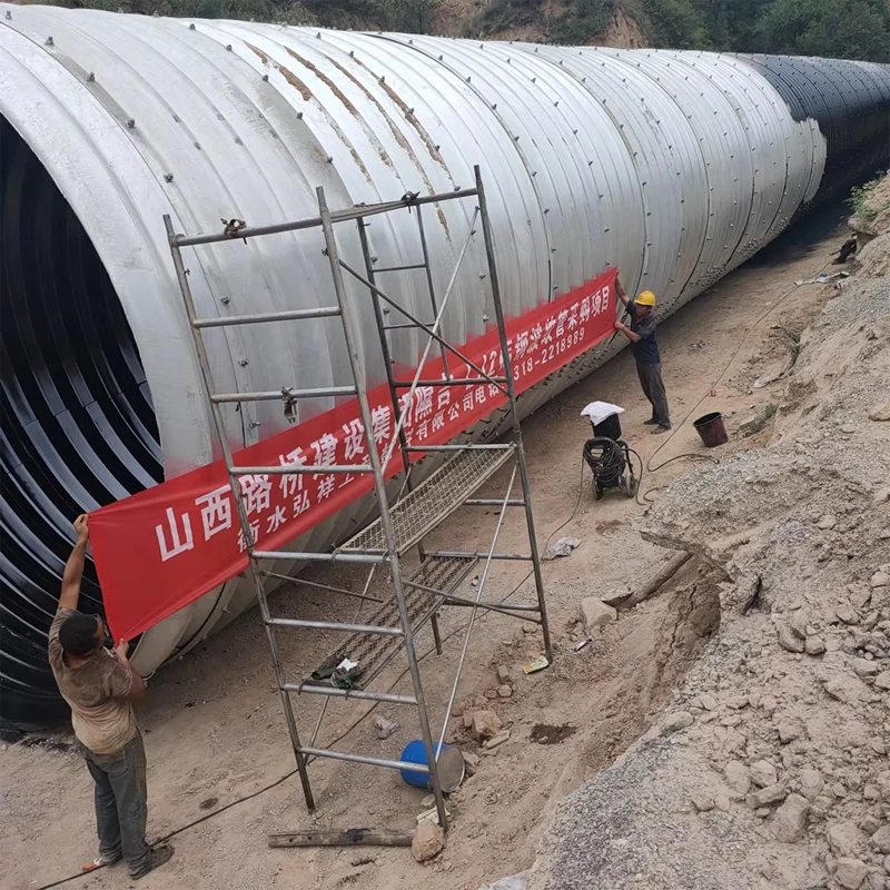 Two Plates Assembled Corrugated Armco Drain Rectangular Pipe Price Half-round Stainless Galvanized Steel Corrugated Pipe Culvert