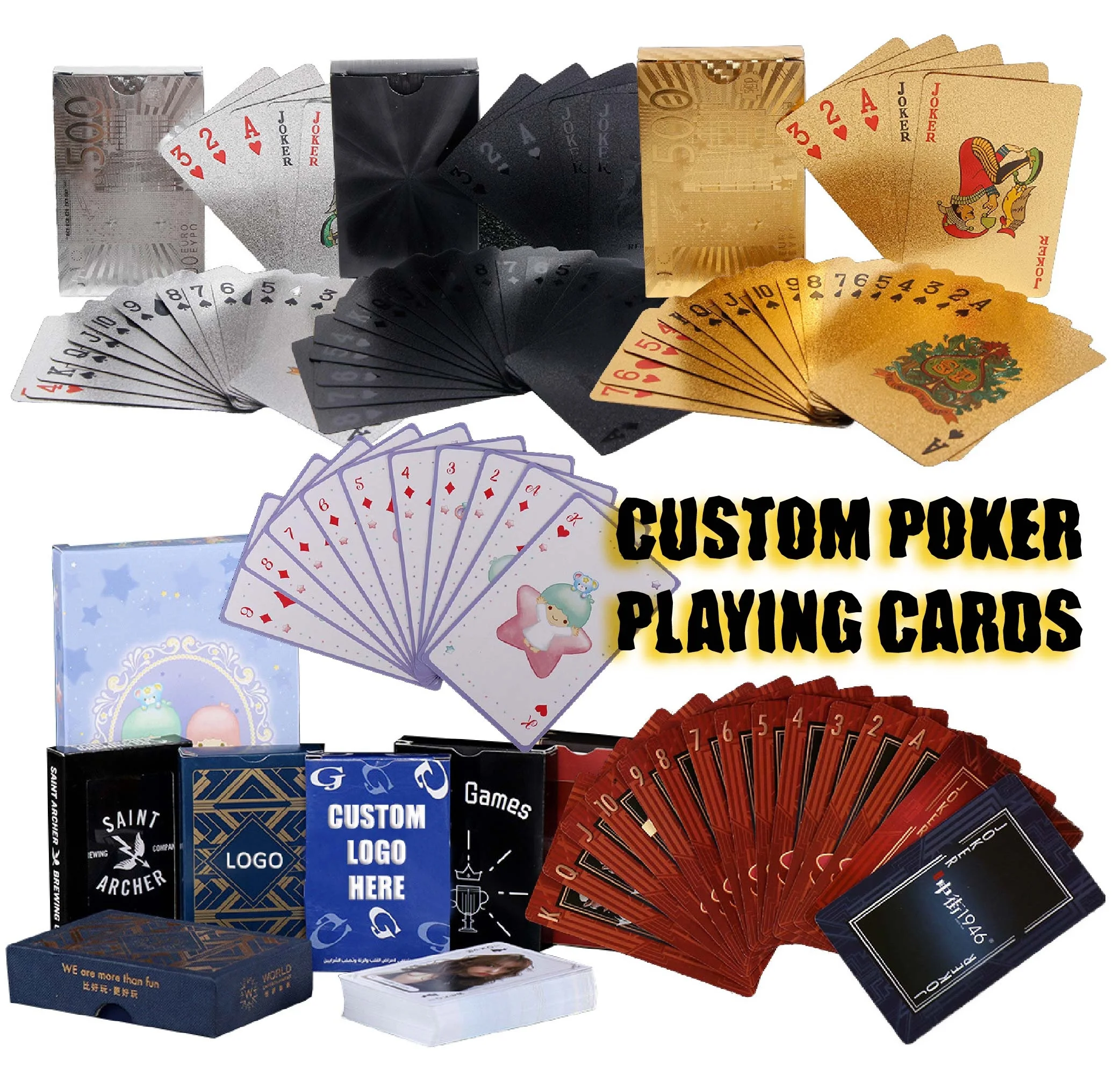 Cheap Custom Print Poker Deck Pvc Poker Cards 100% Waterproof Playing ...