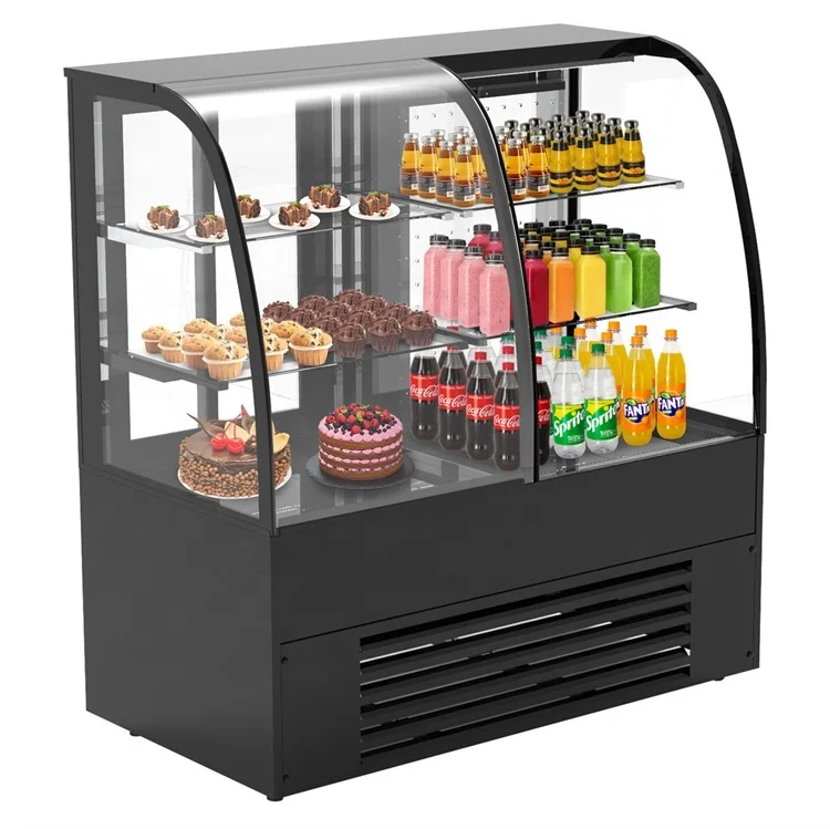 Dual Zone Grab and Go Open Display Chiller  Refrigerated Cake Display Case for Bakery