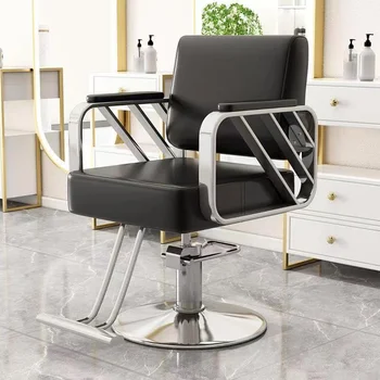 European Style Durable Hairdressing Equipment Comfortable Styling Salon Furniture Vintage Hydraulic Gold Barber Chairs