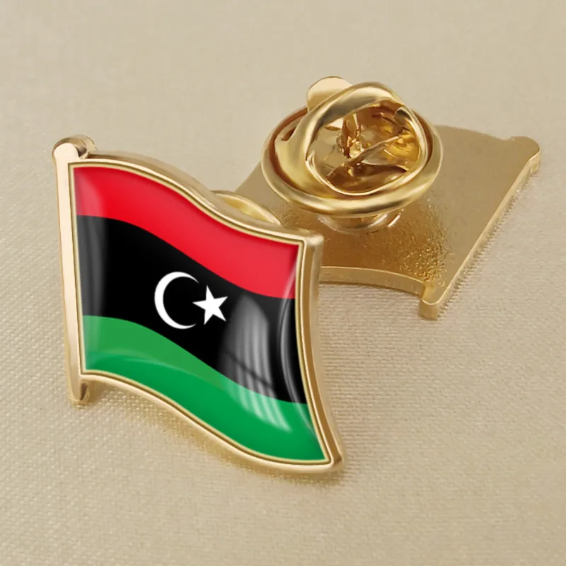 High Quality Flag of Libya Crystal Gel Drop Badge Brooch Flag Badges of All Countries in the World