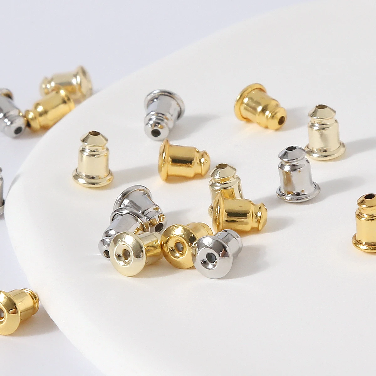 Clip on Earrings Jewelry Accessories 14k Gold Plated Brass Jewelry  Wholesale Bullet Type Silicone Earring Back Stoppers