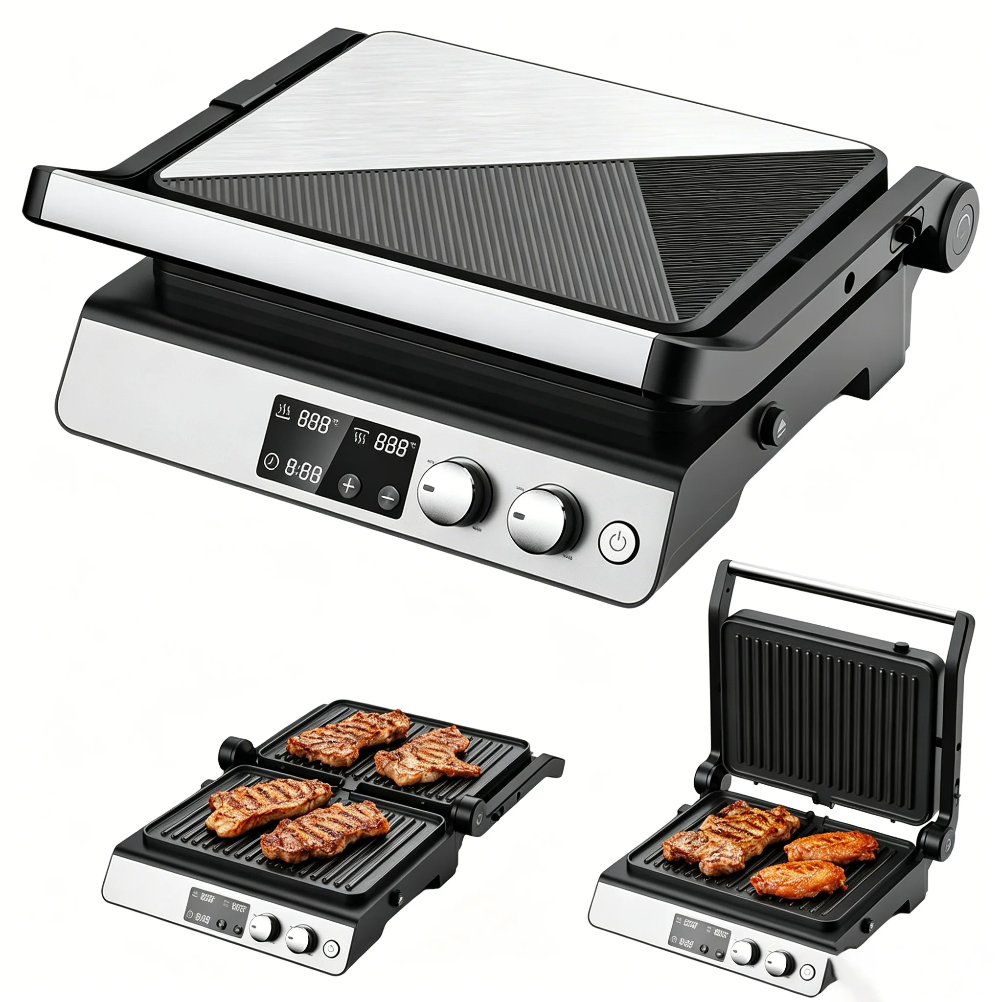 RSC Wholesale Electric LCD Digital Contact Grill with PTFE Detachable Waffle Plate H7fef13625a8a42e68ce9f943663201afo