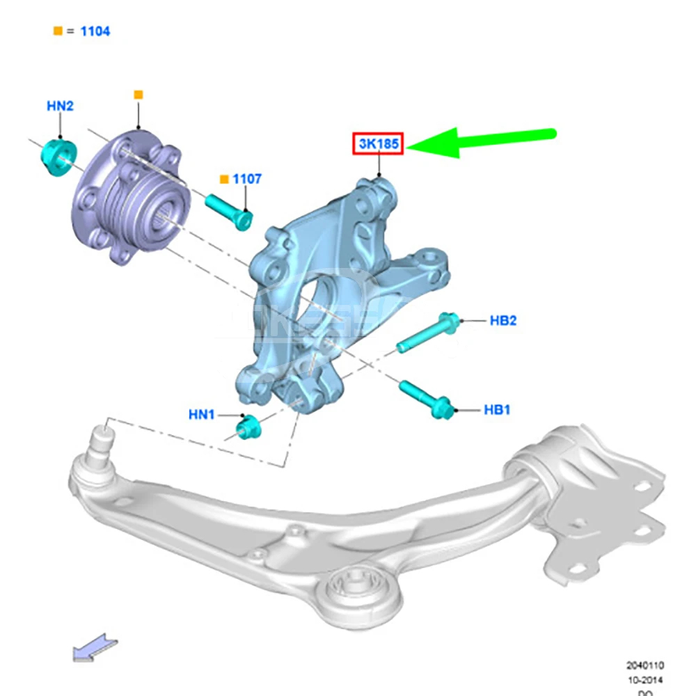Front Right Axle Steering Knuckle Arm F2GC3K170AC Right Wheel Knuckle ... — 5