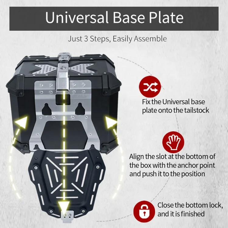 DUHAN большое хранение компьютерной приставки к телевизору для мотоцикла алюминиевые 55L водонепроницаемый