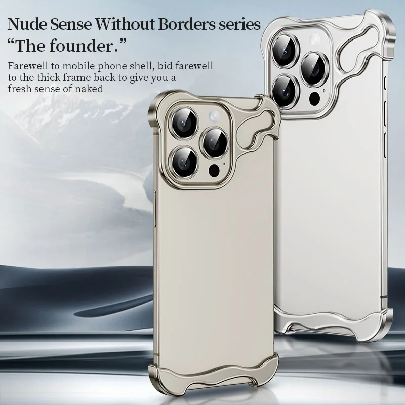 Irregular Aluminum Shells Metal Phone Case with Camera Lens Protector Bumper Cover for iPhone 17 Pro Wholesale Phone Accessories