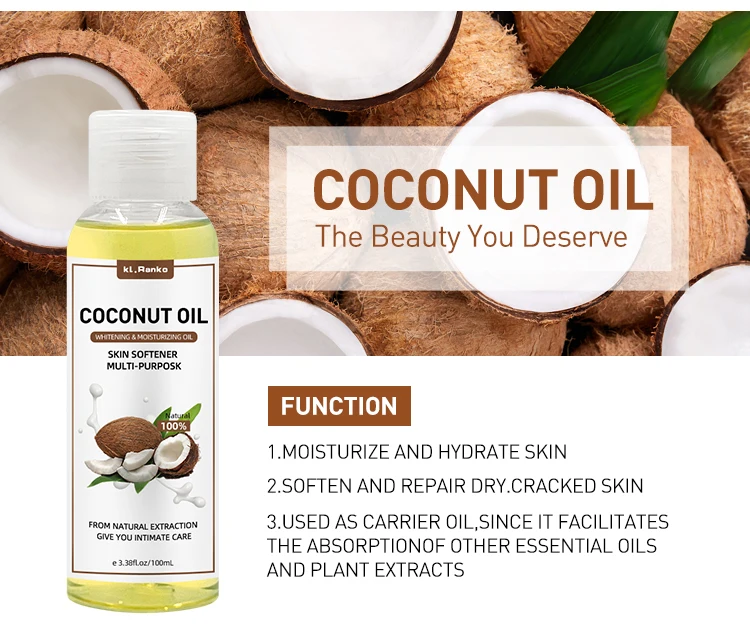 Oem Custom Natural Organic Pure Coconut Massage Oil Whitening