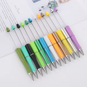 Creative DIY Logo 1.0mm Plastic Ballpoint Pens for Beaded Style Writing Supplies for School & Office Promotional Gift