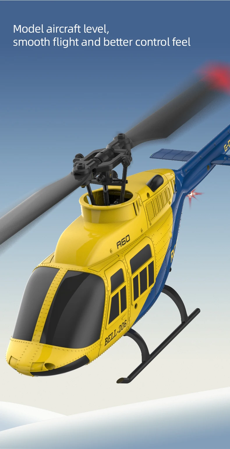 HOSHI ERA A60 RC Plane Helicopter 2.4G 6-Axis Gyroscope 6CH Optical Flow Altitude Hold USB MINI BELL 206 Remote Aircraft