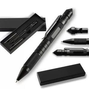 Custom Logo Multi functional Outdoor Pen with Breaking Windows Tool, Whistle and Ballpoint Pen