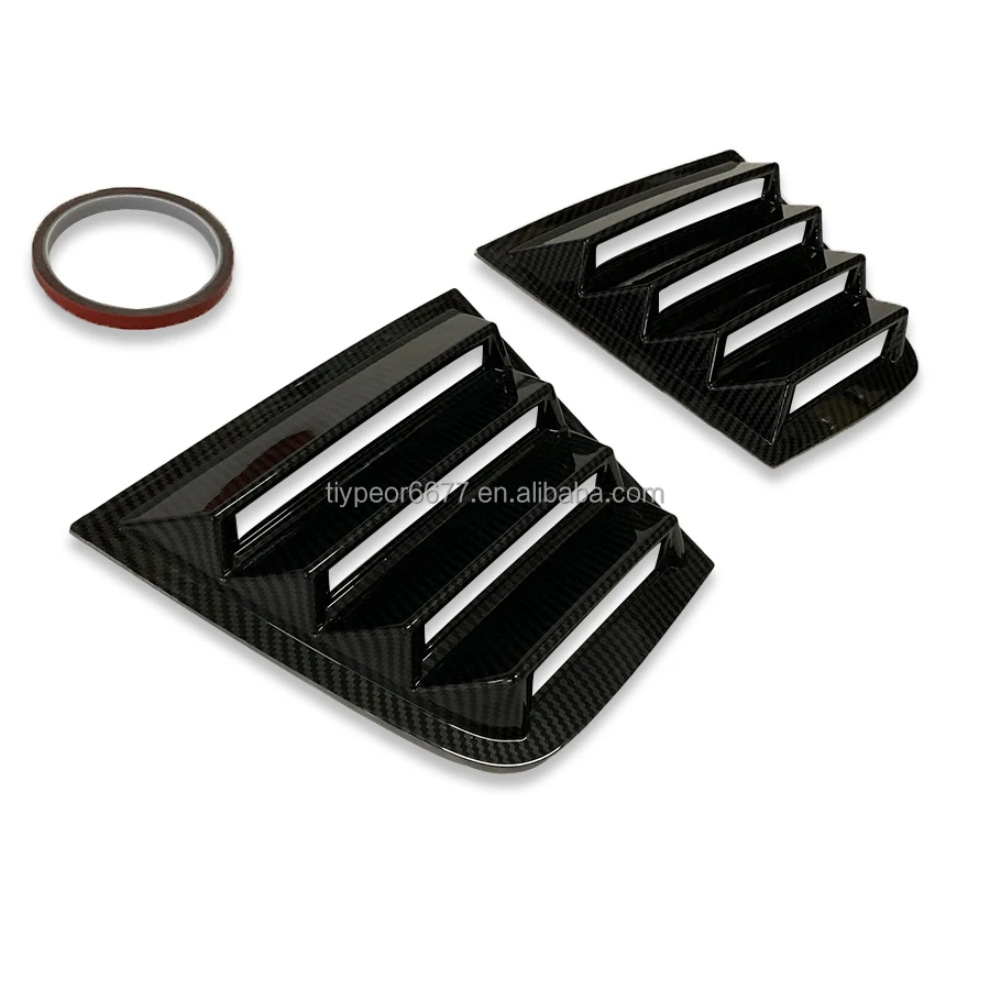 product tiypeor rear window louvers carbon fiber look side louver decoration body exterior accessories for dodge charger srt 2011 2022-6