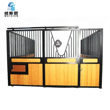 Hot sale galvanized horse box stable horse stable equipment external outdoor horse stable with feeder and rubber mats