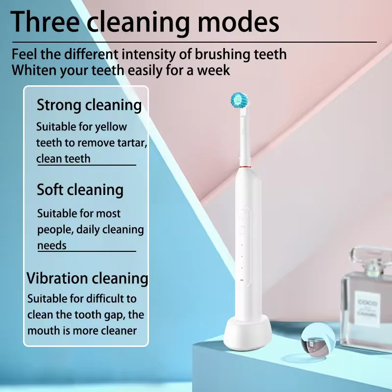 Personal Health Care - Oral care - Rotating Electric Toothbrush -5 Modes - Waterproof -30-Day Battery Life Three Cleaning modes