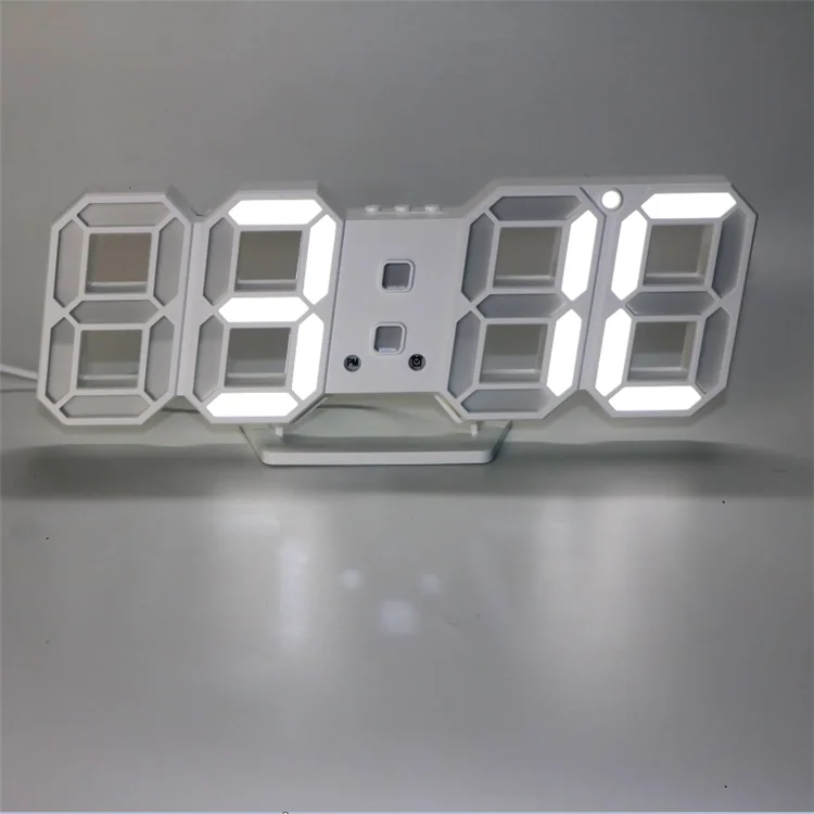 Decorative Wall Clock 3d Led Wall Digital Alarm Usb Powered Time ...