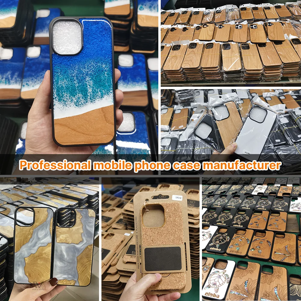 Shockproof Soft TPU Real Wood Mobile Phone Case for Iphone 16