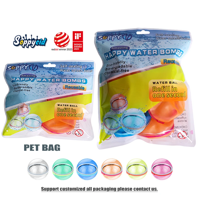 Reusable Water Balloon With Mesh Bag Soppycid Refillable Water Balloons