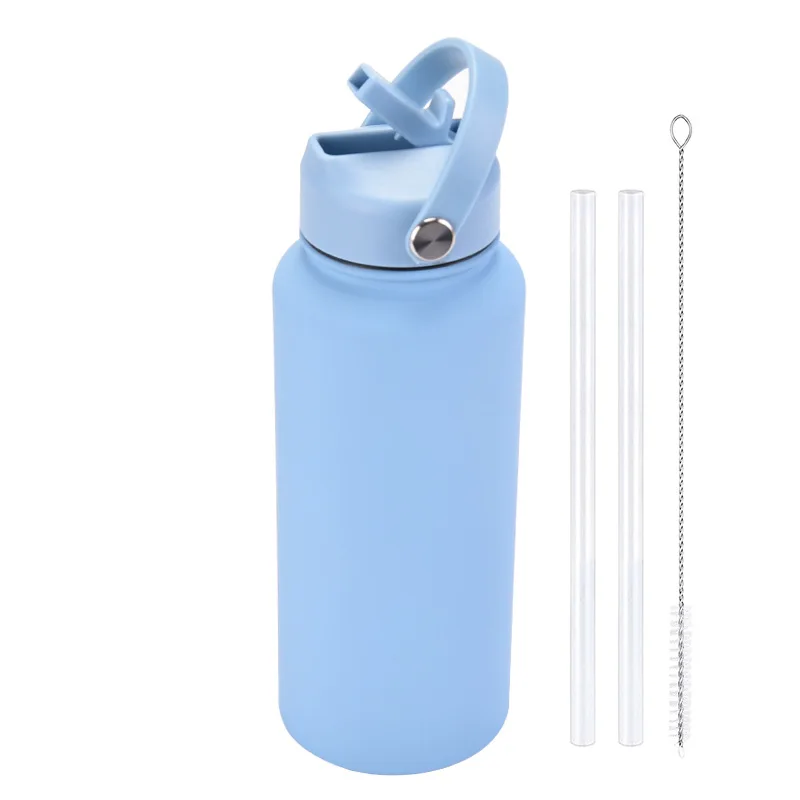 New Design 1L Vacuum Insulated Sport Gym Camping Stainless Steel Water Bottle With Handle