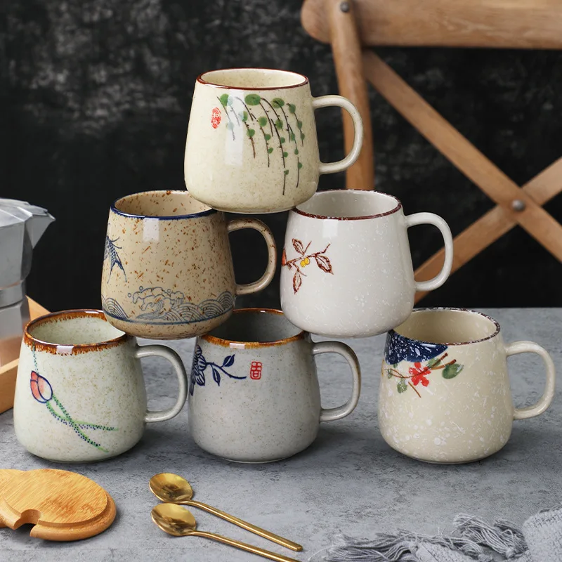 Office Vintage Japanese Bone China Ceramic Mug 350ml Business Gift Large Capacity Wholesale