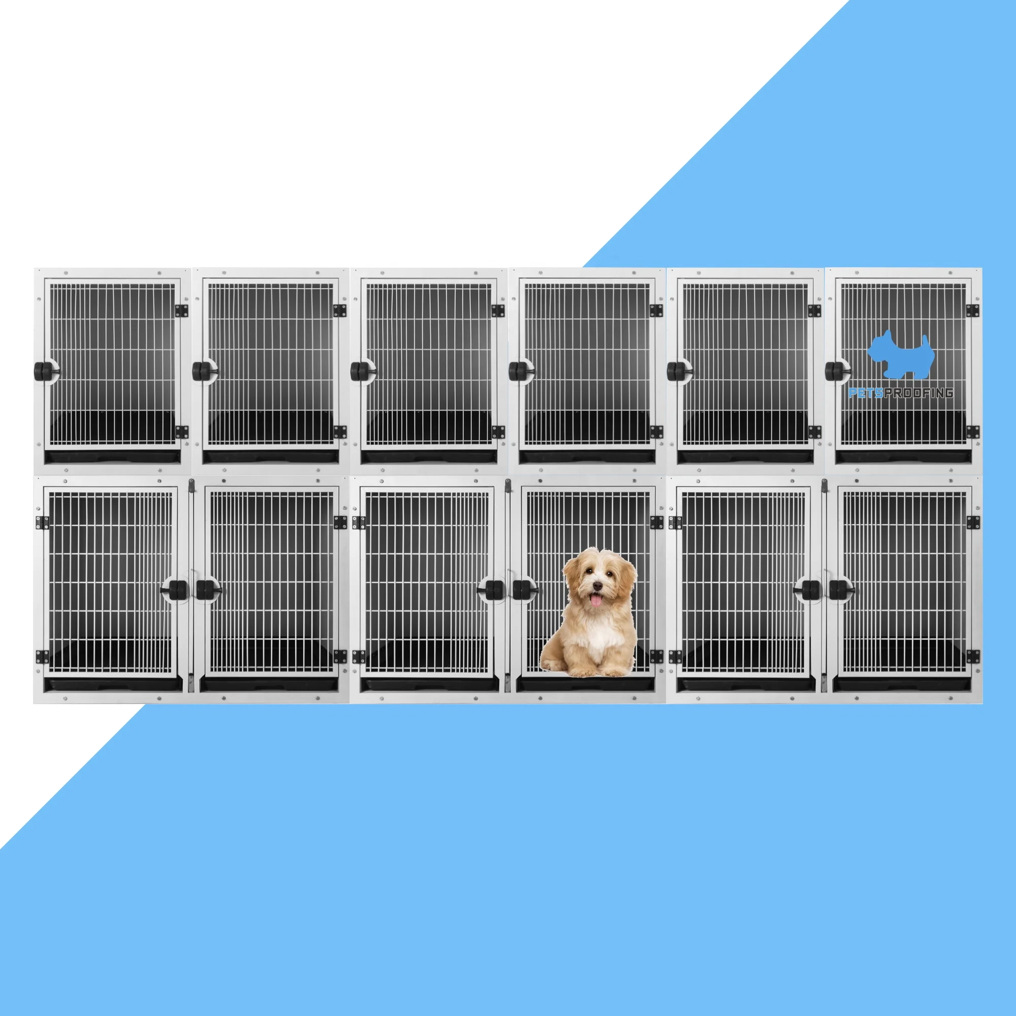 Curated visual reference: Dog Crate System With Modular Divider Reference: Clinic Luxury Veterinary Heavy Duty Modular Breeding Animal Stainless