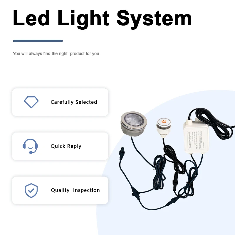 2024 Touch Sensor Control LED Light System for Bathtubs ABS Material Underwater Automatic Changing Hot Tub Spa Light