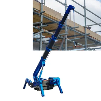 Manually Operated Small Hydraulic Spider Crane Oil and Electricity Dual Purpose Remote Control Walking Telescopic Spider Crane