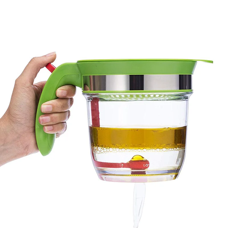 Newinhome 4 Cups Gravy Fat Separator Plastic Cooking Gravy Food Oil Dispenser Fat Strainer image 10
