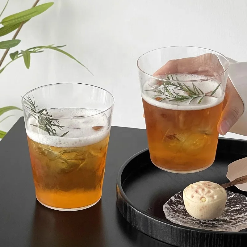 Japanese Tumbler Cup Cocktail Whisky Thin Shot Glass Set Colin Juice Water Round Mug Whisky Wine Glasses With Wood Tray