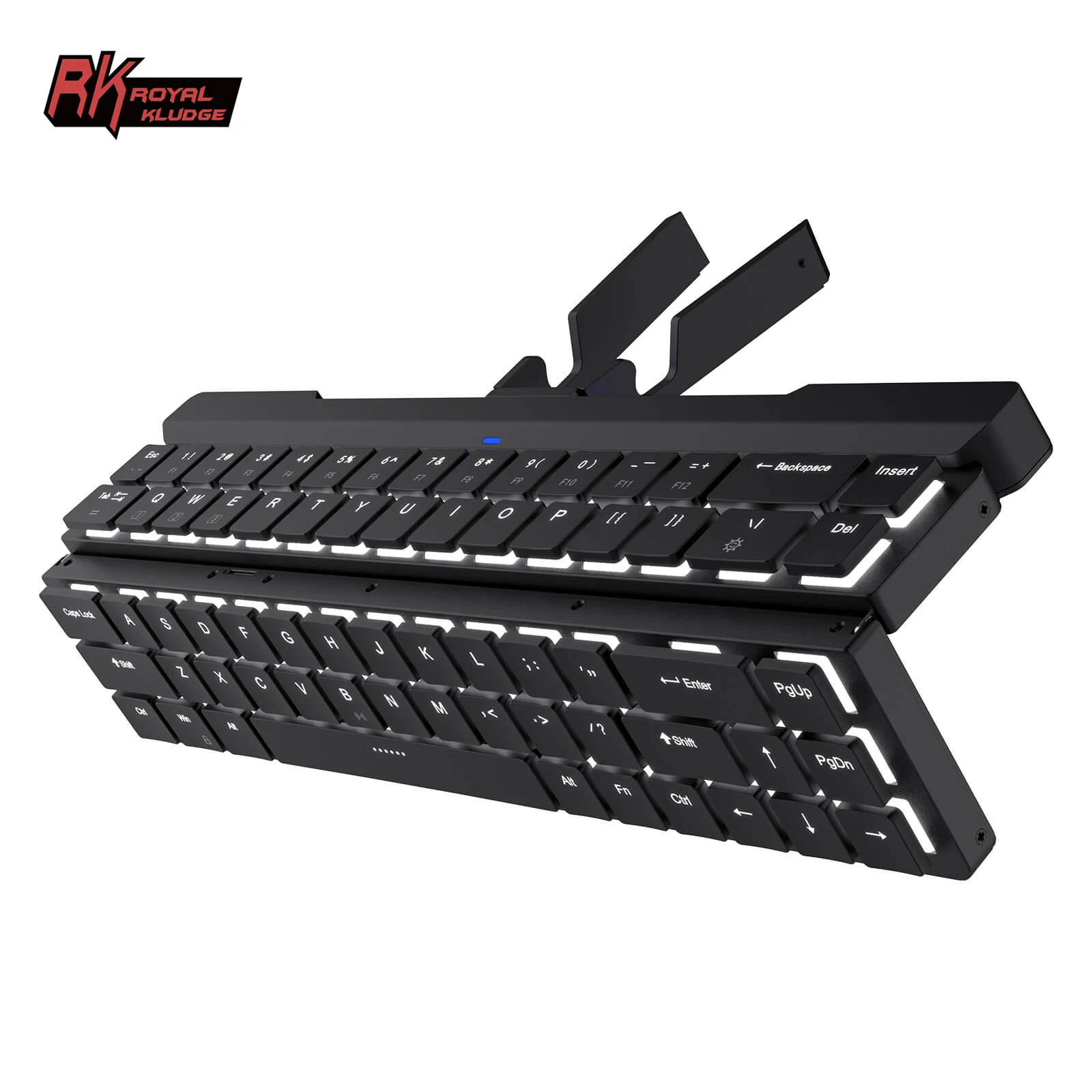 Royal Kludge RK925 68 key low profile switch thin tablet portable mini  wireless folding mechanical keyboard folds 65% RK 925