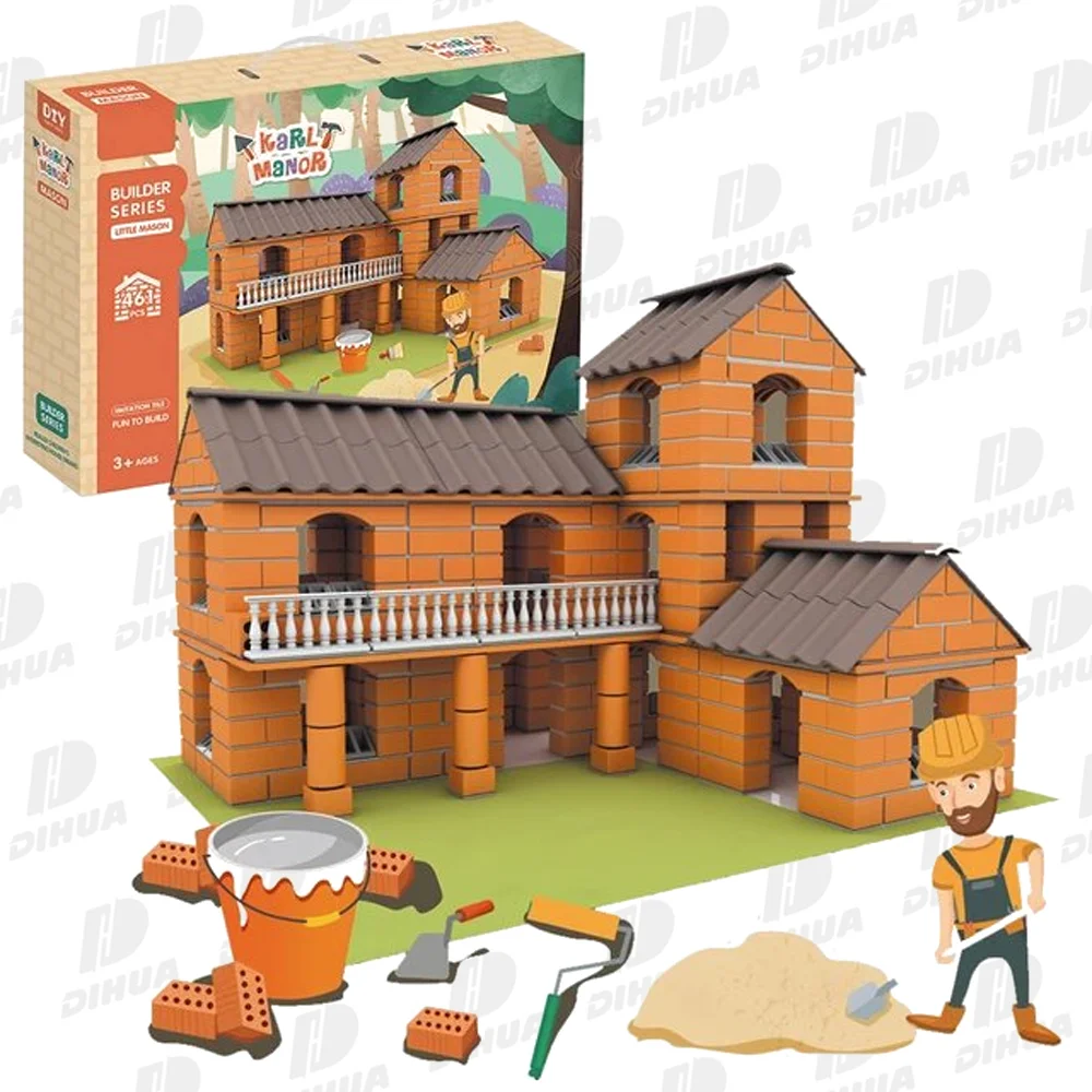 Kids Toys Building Blocks DIY Cement Construction Engineering Set Build  Your Own Manor Architecture Toy 461PCS
