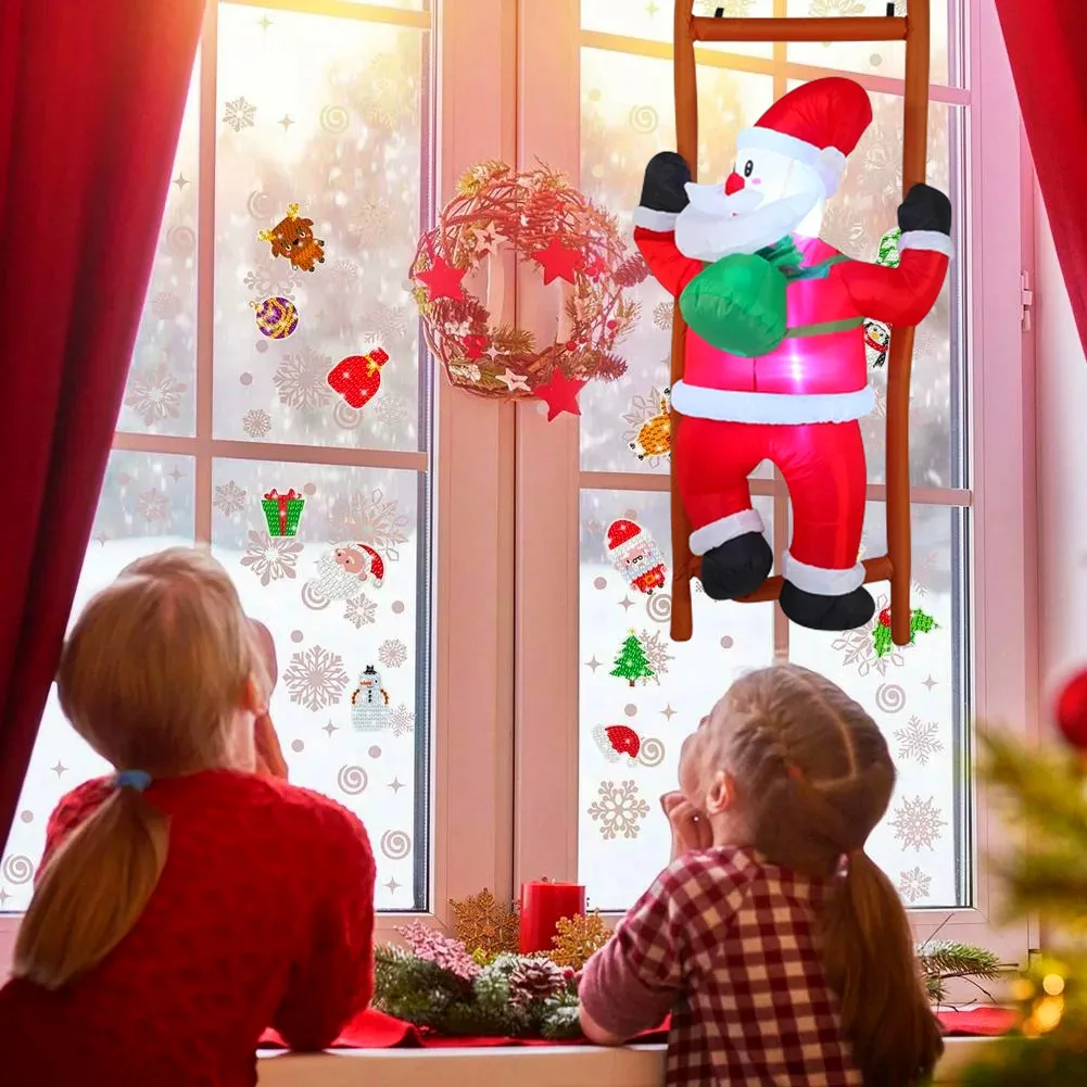 Christmas Decorations Carousel Climbing Santa Claus Ladder Inflatable ...