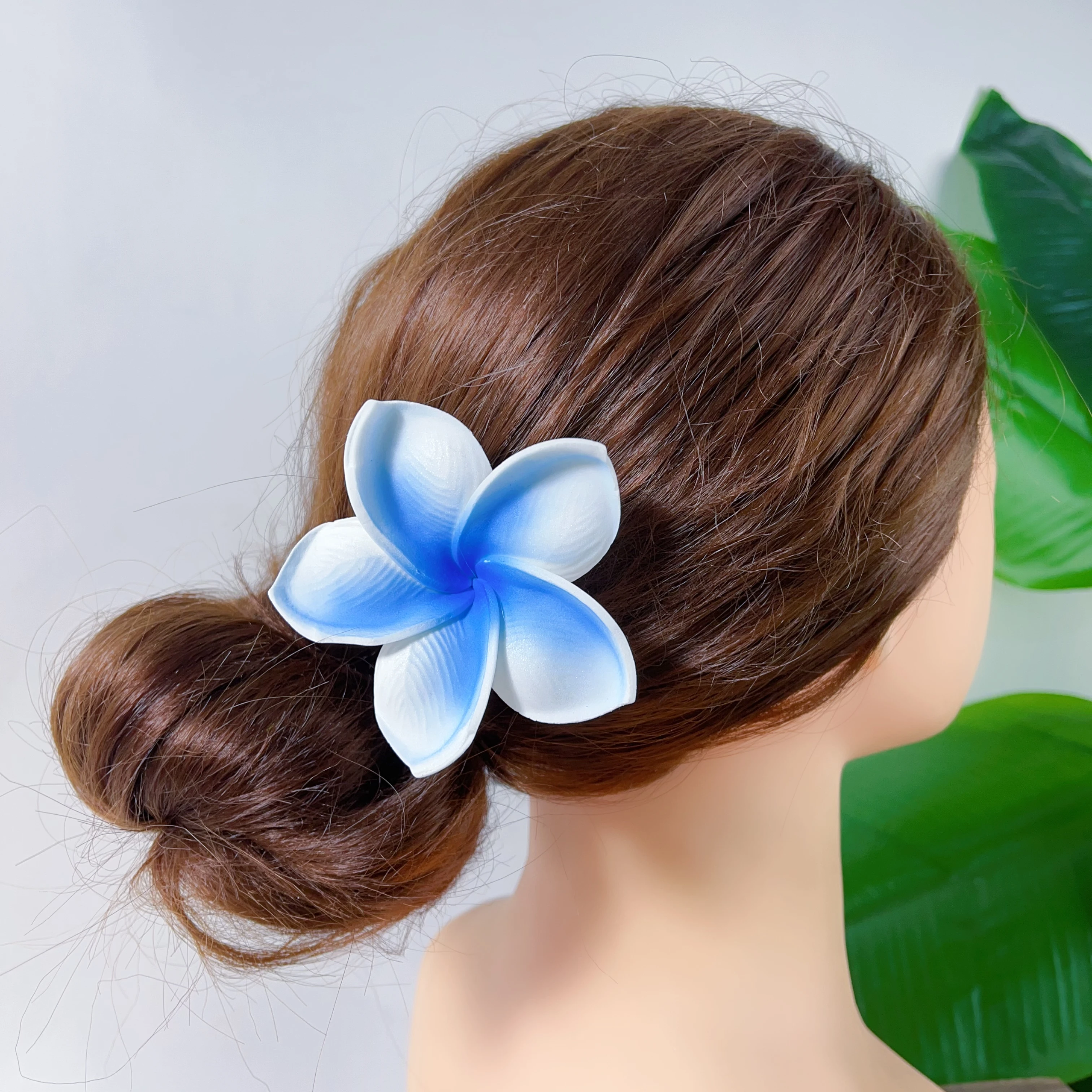 Tropical 8CM EVA Foam Artificial Plumeria Hair Pick