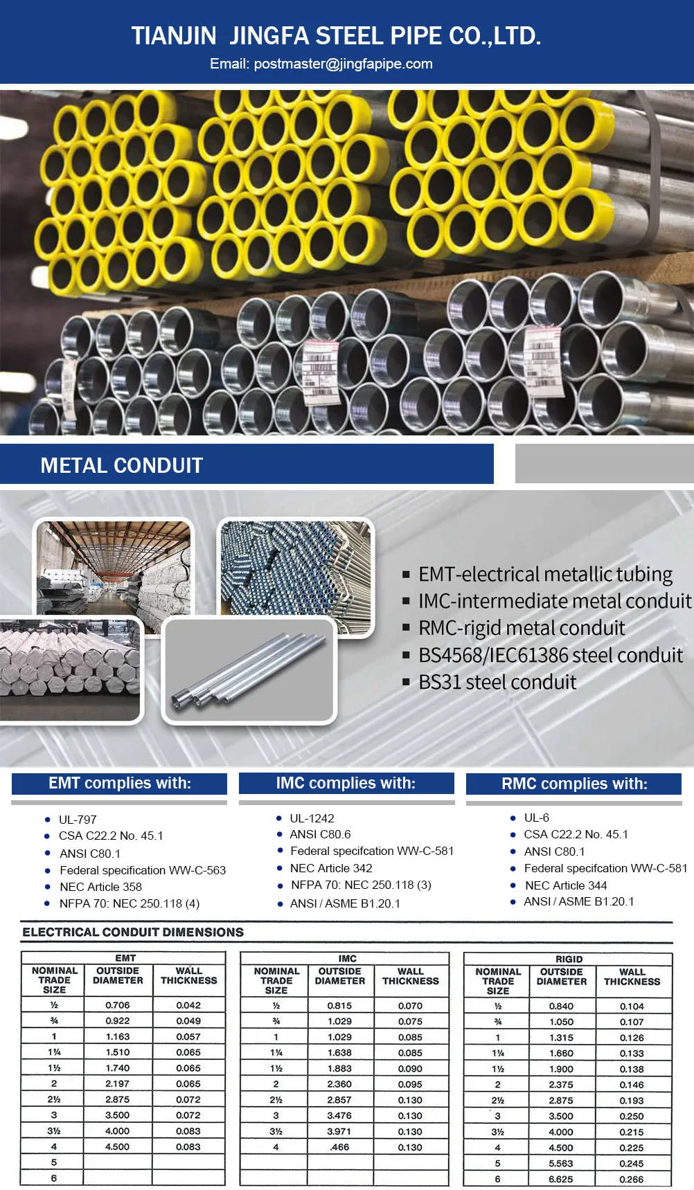Imc Conduit Pipe Sizes In Diameter 1/2" 4" X 10' Long Buy Imc Pipe
