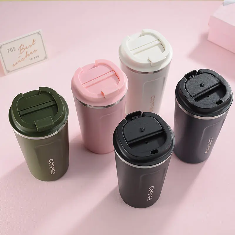 380 ml 510 ml Double Wall Stainless Steel Thermo Coffee Travel Car Tea Beer Milk Mugs Cup with Lid Tumbler Cups in Bulk