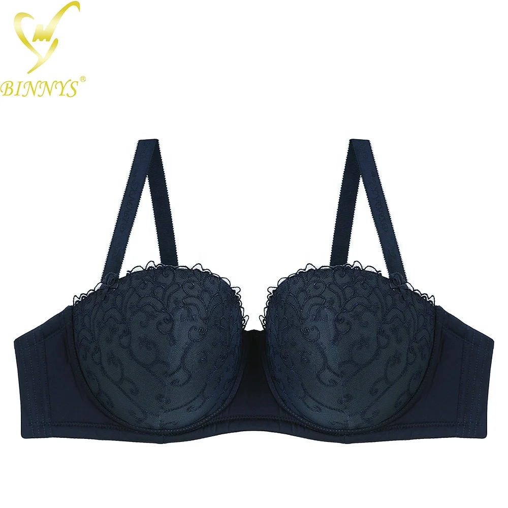 BINNYS Breathable Solid Color Plus Size Underwire Womens F Cup Big Size Bra Set