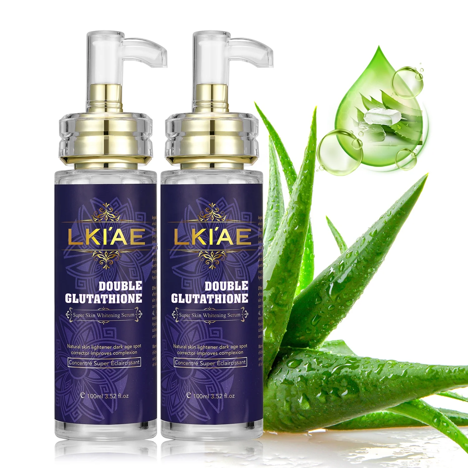 glutathione for dark knuckles Private Label Lkiae Organic Double-glutathione Vitamin B5 Liquid Face & Body Whitening Serum Home Use 5 Amino 1MQ and high absorption Vitamin C Style:NO LABEL